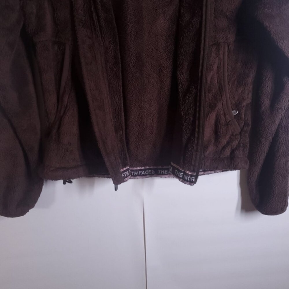 The North Face Fleece Brown Long-Sleeve Full-Zip Hooded Jacket Women's Small - Picture 9 of 12